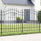 Preview: ARDEBO.de - Gartenzaun Grau 215 cm Pulverbeschichteter Stahl