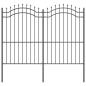 Preview: Gartenzaun Grau 215 cm Pulverbeschichteter Stahl