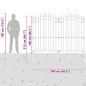 Preview: Gartenzaun Grau 215 cm Pulverbeschichteter Stahl