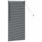 Preview: Fenster Jalousie mit Vorhängen Sonstiges Dunkelgrau 60 x 130 cm Aluminium
