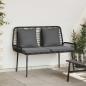 Preview: ARDEBO.de - Gartenbank mit Kissen Schwarz, Anthrazit 109 x 63 x 83 cm