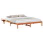Preview: Bettgestell mit Nachttischen Braun 200 x 200 cm Wachsbrown