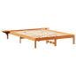 Preview: Bettgestell mit Nachttischen Braun 140 x 200 cm Wachsbrown