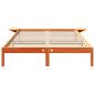 Preview: Bettgestell mit Nachttischen Braun 140 x 200 cm Wachsbrown