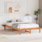 Preview: ARDEBO.de - Bettgestell mit Nachttischen Braun 140 x 190 cm Wachsbrown