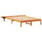 Preview: Bettgestell mit Nachttischen Braun 140 x 190 cm Wachsbrown