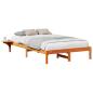 Preview: Bettgestell mit Nachttischen Braun 140 x 190 cm Wachsbrown