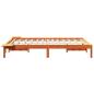 Preview: Bettgestell mit Nachttischen Braun 140 x 190 cm Wachsbrown