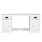 Preview: Schreibtisch mit Stauraum Weiß Holzwerkstoff