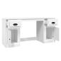 Preview: Schreibtisch mit Stauraum Weiß Holzwerkstoff