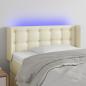 Preview: ARDEBO.de - LED Kopfteil Creme 93x16x78/88 cm Kunstleder