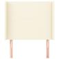 Preview: Kopfteil mit Ohren Creme 93x16x118/128 cm Kunstleder