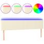 Preview: LED Kopfteil Creme 180x5x78/88 cm Kunstleder