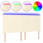 Preview: LED Kopfteil Creme 180x5x118/128 cm Kunstleder