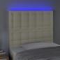 Preview: LED Kopfteil Creme 80x5x118/128 cm Kunstleder
