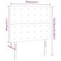 Preview: LED Kopfteil Creme 80x5x118/128 cm Kunstleder
