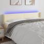 Preview: ARDEBO.de - LED Kopfteil Creme 183x16x78/88 cm Kunstleder