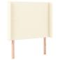 Preview: LED Kopfteil Creme 93x16x118/128 cm Kunstleder