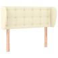 Preview: Kopfteil mit Ohren Creme 93x23x78/88 cm Kunstleder
