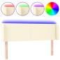 Preview: LED Kopfteil Creme 147x16x78/88 cm Kunstleder