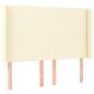 Preview: LED Kopfteil Creme 147x16x118/128 cm Kunstleder