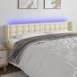 Preview: ARDEBO.de - LED Kopfteil Creme 163x16x78/88 cm Kunstleder