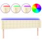 Preview: LED Kopfteil Creme 163x16x78/88 cm Kunstleder