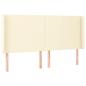Preview: LED Kopfteil Creme 183x16x118/128 cm Kunstleder