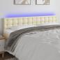 Preview: ARDEBO.de - LED Kopfteil Creme 160x5x78/88 cm Kunstleder