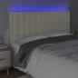 Preview: LED Kopfteil Creme 160x5x118/128 cm Kunstleder