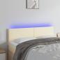 Preview: ARDEBO.de - LED Kopfteil Creme 144x5x78/88 cm Kunstleder