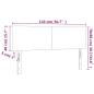 Preview: LED Kopfteil Creme 144x5x78/88 cm Kunstleder