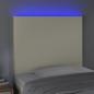 Preview: LED Kopfteil Creme 90x5x118/128 cm Kunstleder