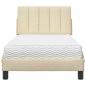Preview: Bett mit Matratze "Hanko" Creme 90x190 cm Stoff