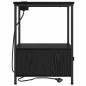 Preview: Nachttisch mit Ladestation 2 pcs Schwarze Eiche Holzwerkstoff