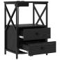 Preview: Nachttisch mit Ladestation 2 pcs Schwarze Eiche Holzwerkstoff