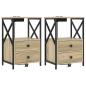 Preview: Nachttisch mit Ladestation 2 pcs Sonoma Eiche Holzwerkstoff