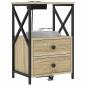 Preview: Nachttisch mit Ladestation 2 pcs Sonoma Eiche Holzwerkstoff