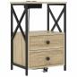 Preview: Nachttisch mit Ladestation 2 pcs Sonoma Eiche Holzwerkstoff