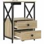 Preview: Nachttisch mit Ladestation 2 pcs Sonoma Eiche Holzwerkstoff