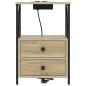 Preview: Nachttisch mit Ladestation 2 pcs Sonoma Eiche Holzwerkstoff