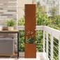 Preview: ARDEBO.de - Blumentopf mit dekorativem Paneel Rostig 32 x 140 cm