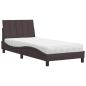 Preview: ARDEBO.de - Bett mit Matratze "Hanko" Dunkelbraun 80x200 cm Stoff