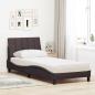 Preview: Bett mit Matratze "Hanko" Dunkelbraun 80x200 cm Stoff