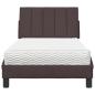 Preview: Bett mit Matratze "Hanko" Dunkelbraun 80x200 cm Stoff