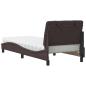 Preview: Bett mit Matratze Dunkelbraun 80x200 cm Stoff