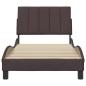 Preview: ARDEBO.de - Bettgestell ohne Matratze "Hanko" Dunkelbraun 80x200 cm Stoff