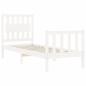 Preview: Massivholzbett ohne Matratze Weiß Kiefernholz