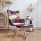 Preview: ARDEBO.de - Relaxsessel mit Hocker Patchwork Stoff