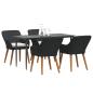 Preview: 5-teilige Garten Essgruppe Schwarzes Poly Rattan